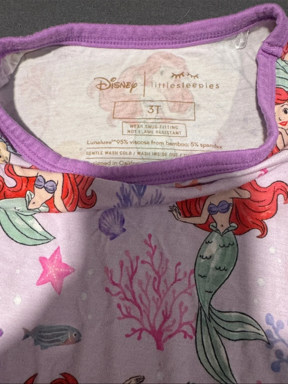 🖤Little Sleepies Disney’s The Little Mermaid Short Sleeve Pajama Set🖤